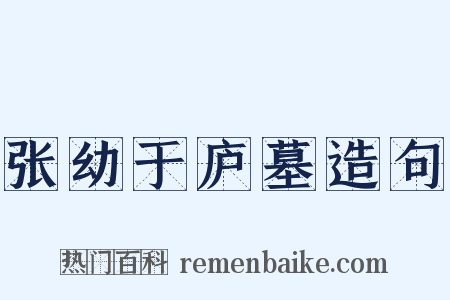 张幼于庐墓造句是什么意思的图片